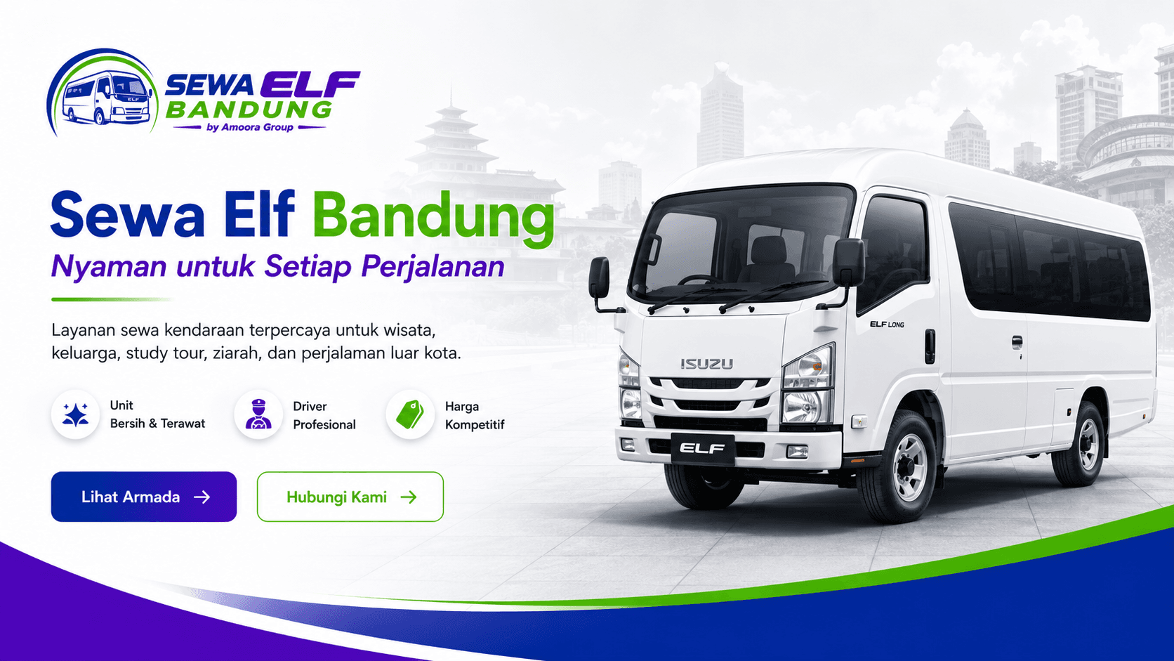Sewa Elf Bandung by Amoora Group - Promo Rental Elf Long, Hiace & Bus Pariwisata