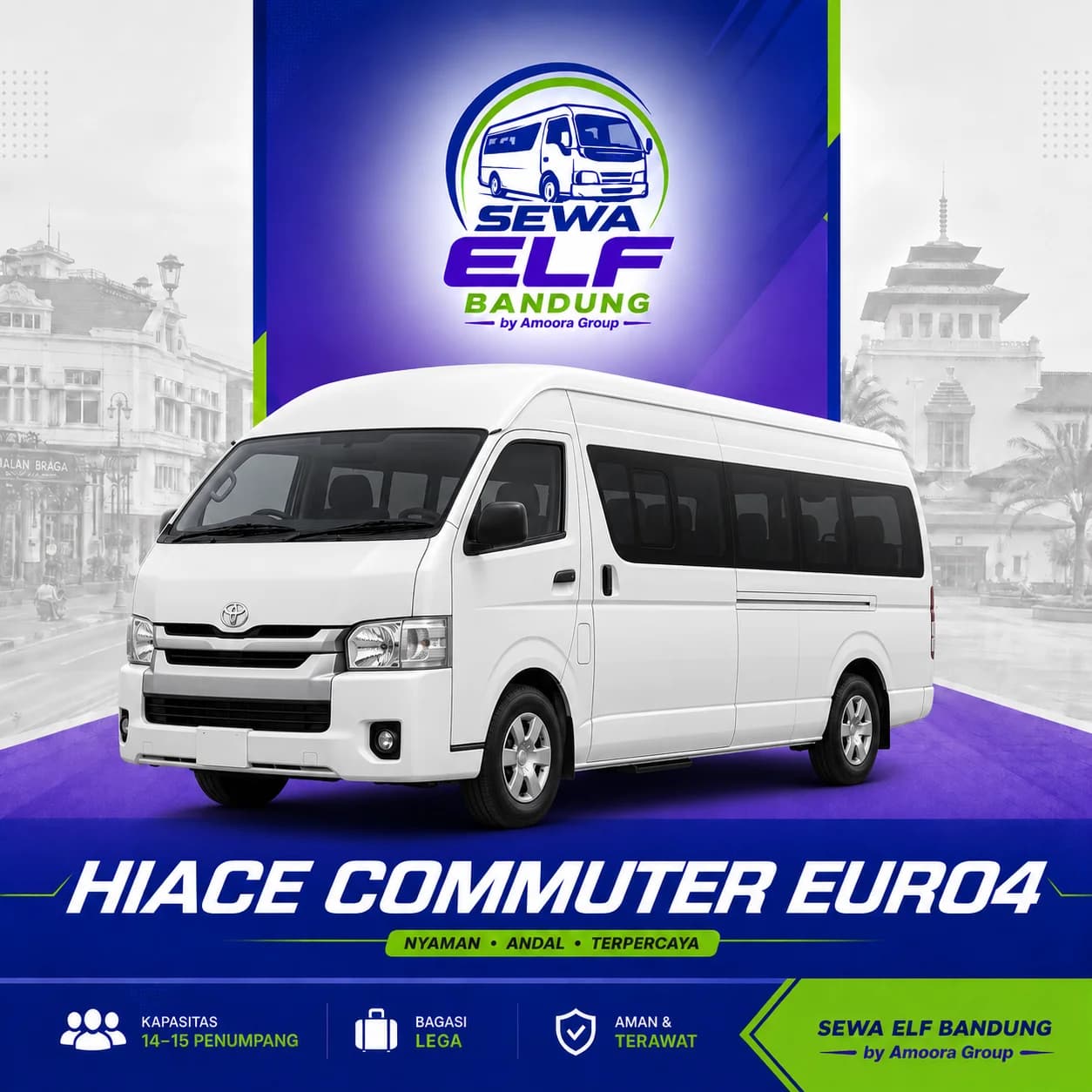 Hiace Commuter Euro4 - Sewa Elf Bandung by Amoora Group